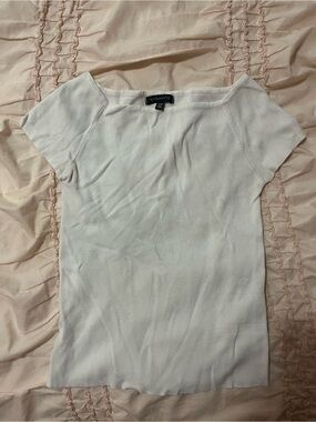 Dynamite Cream Ribbed Short Sleeve Top